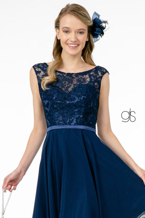 Short Lace Bodice Corset Back Dress by Elizabeth KGS2807