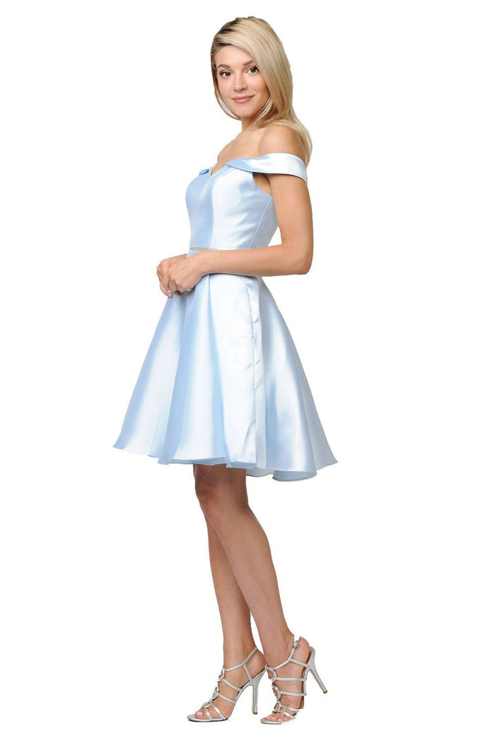 Poly USA 7948 Short Off Shoulder Mikado Dress