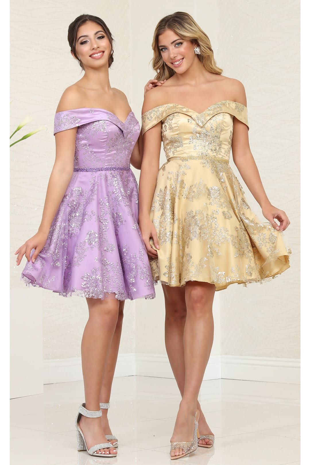 Dama Dresses for Quinceanera in Champagne Cute Quince Outfit-New Collection