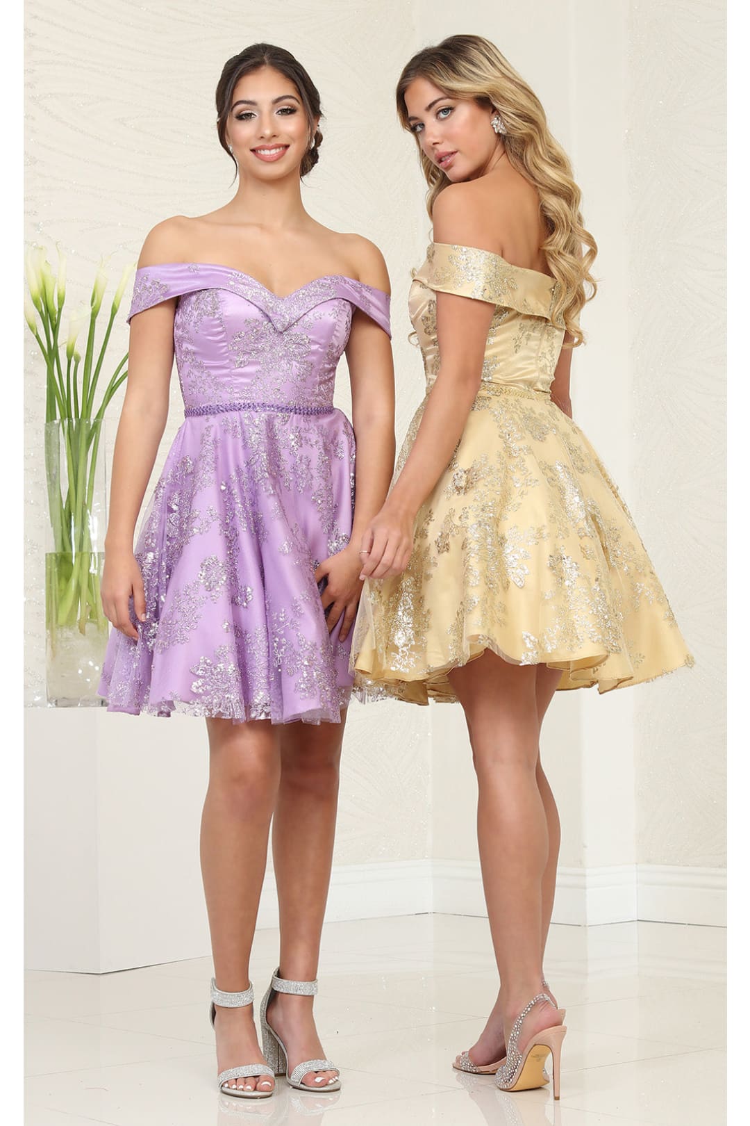 Dama Dresses for Quinceanera in Champagne Cute Quince Outfit-New Collection