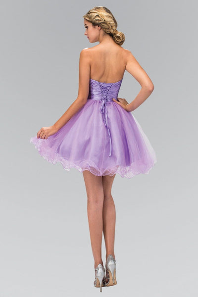 Short Ruffled Pleated Waist Dress by Elizabeth KGS1350