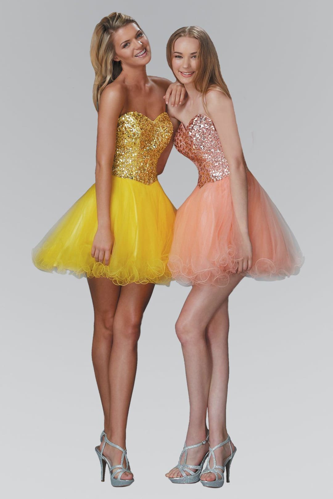 Short Strapless Jeweled Dress by Elizabeth KGS2034