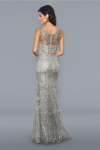Silver Prom Dress Mermaid Formal Evening Gown Stella Couture 21048