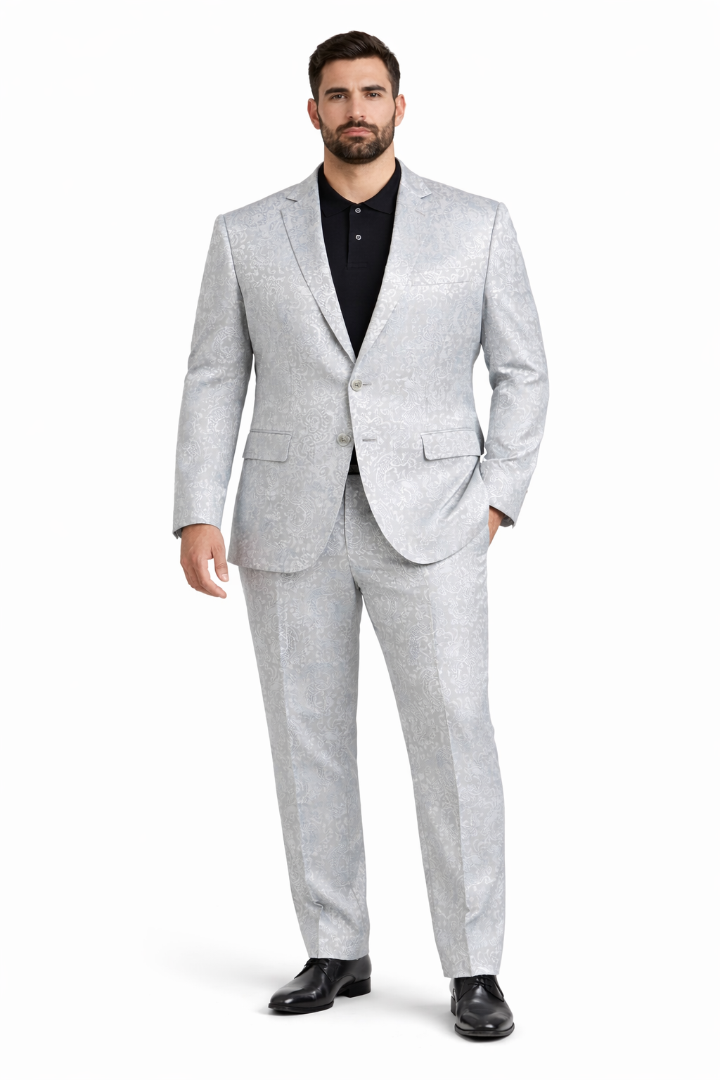 スーツファンタ　SILVER Mens Gray Zoot Suit | Grey Vintage Wedding and Party Three Piece