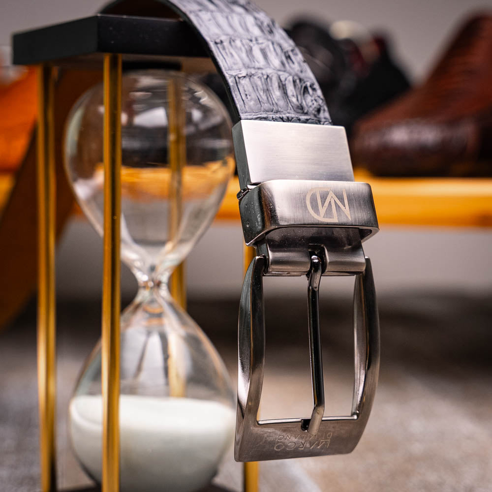 Marco_Di_Milano Silvio Belt Black Leather Loafer