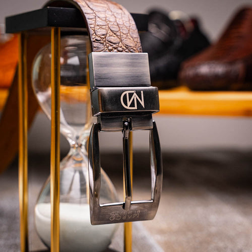Marco Di Milano Silvio Belt Washed Brown Leather Loafer