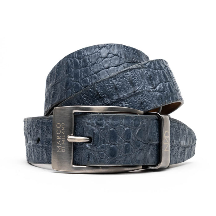 Marco Di Milano Silvio Belt Gray Leather Loafers