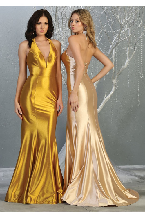 Simple Halter Prom Long Formal Gown MQ1740