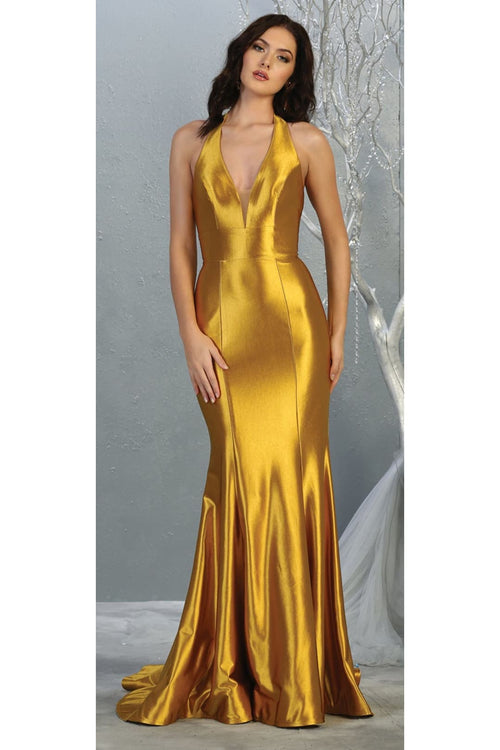 Simple Halter Prom Long Formal Gown MQ1740
