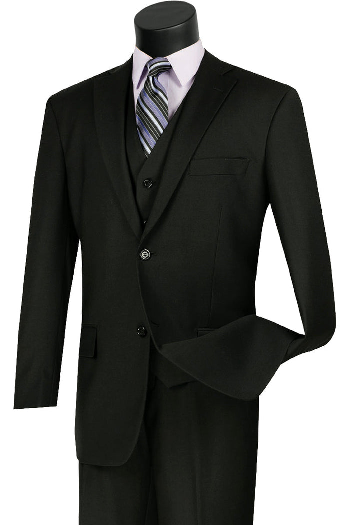 Mens Classic Fit Low Cut Vest Glen Plaid Suit in Tan by Vinci