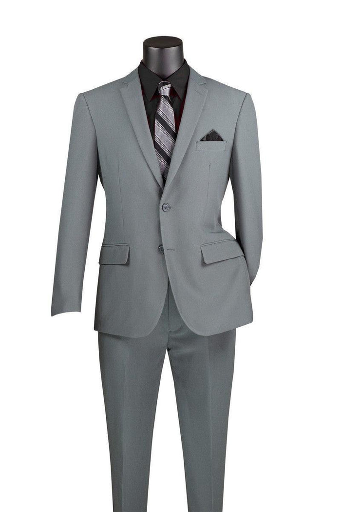 Slim Fit 2 Piece Suit Color Medium Grey by Vinci