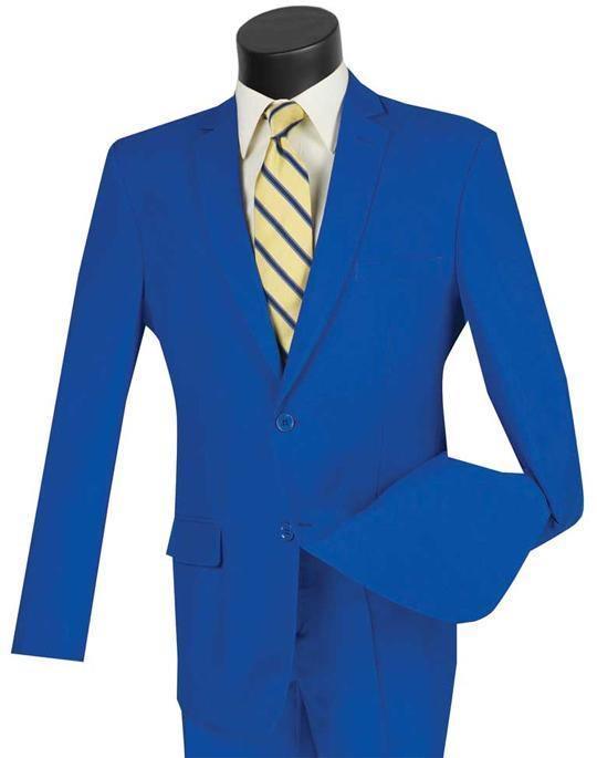 Slim Fit Suit 2 Piece Color Royal by Vinci