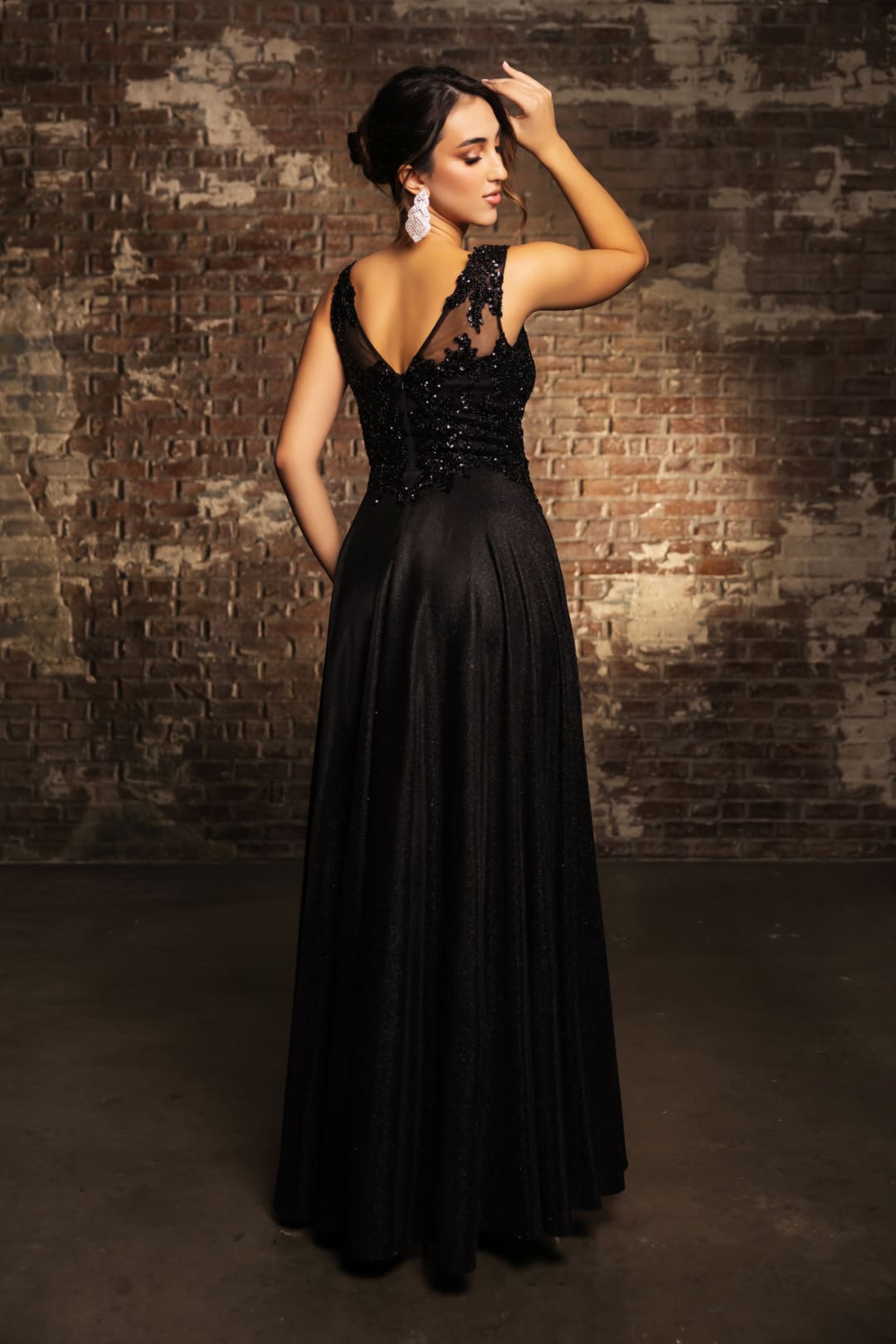 Special Occasion Dress High Slit Plunging V-Neck By May Queen MQ2137