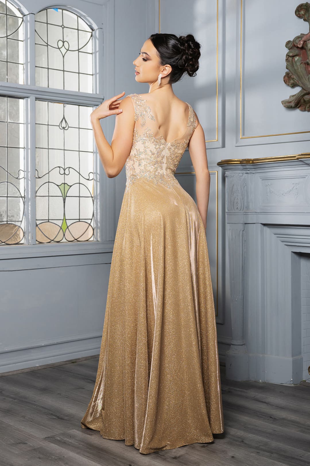 Special Occasion Dress High Slit Plunging V-Neck By May Queen MQ2137