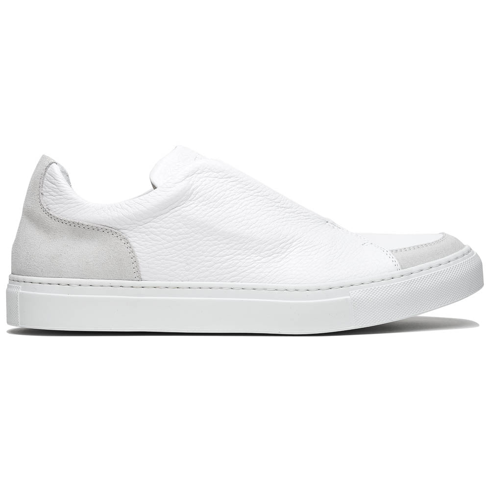 Zelli Spettacolare Pebble Grain Slip On Sneakers White (65-225-WHT)