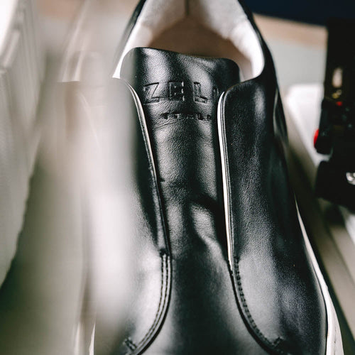 Zelli Spettacolare Calfskin & Suede Slip-On Sneakers in Black
