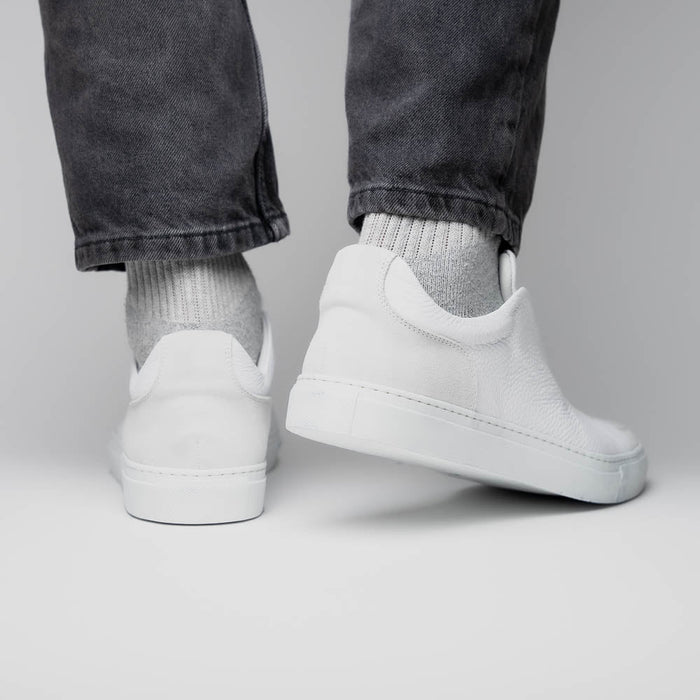 Zelli Spettacolare Pebble Grain Slip On Sneakers White (65-225-WHT)