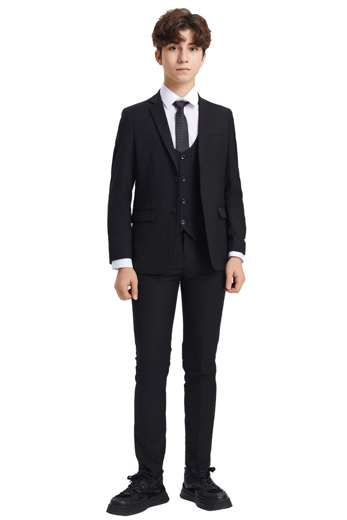 Huntington Stacy Adams Kids Black Suit (5-Piece Set) by Stacy Adams