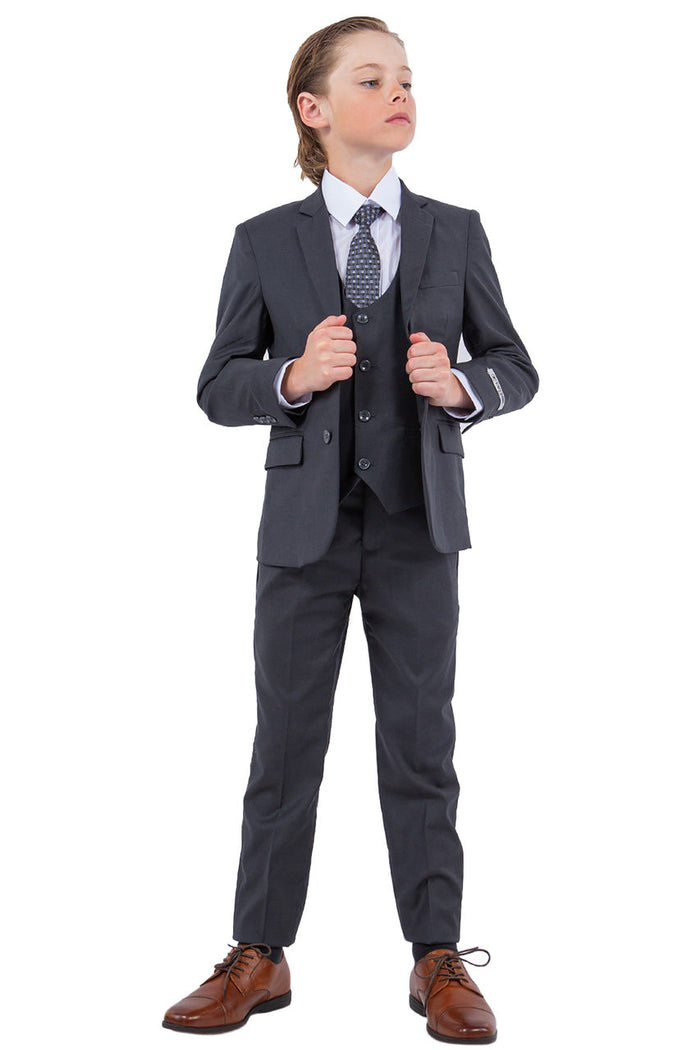Huntington Stacy Adams Kids Charcoal Suit (5-Piece Set) by Stacy Adams