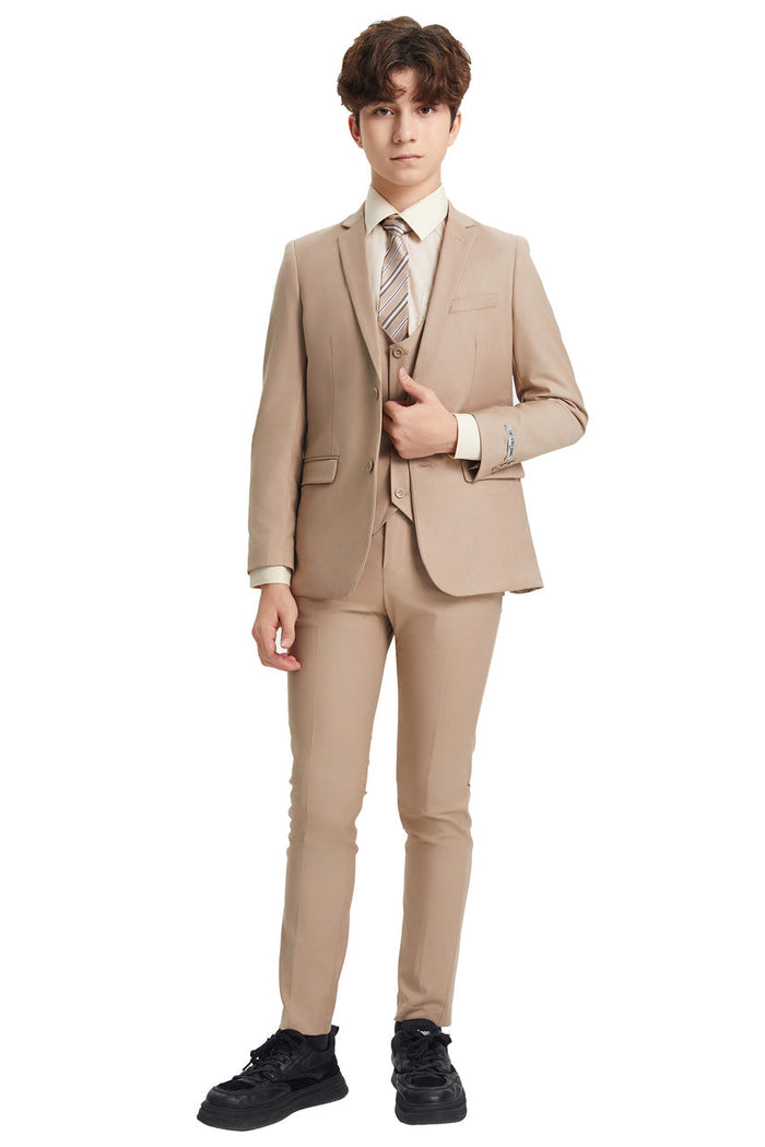Huntington Stacy Adams Kids Tan Suit (5-Piece Set) by Stacy Adams
