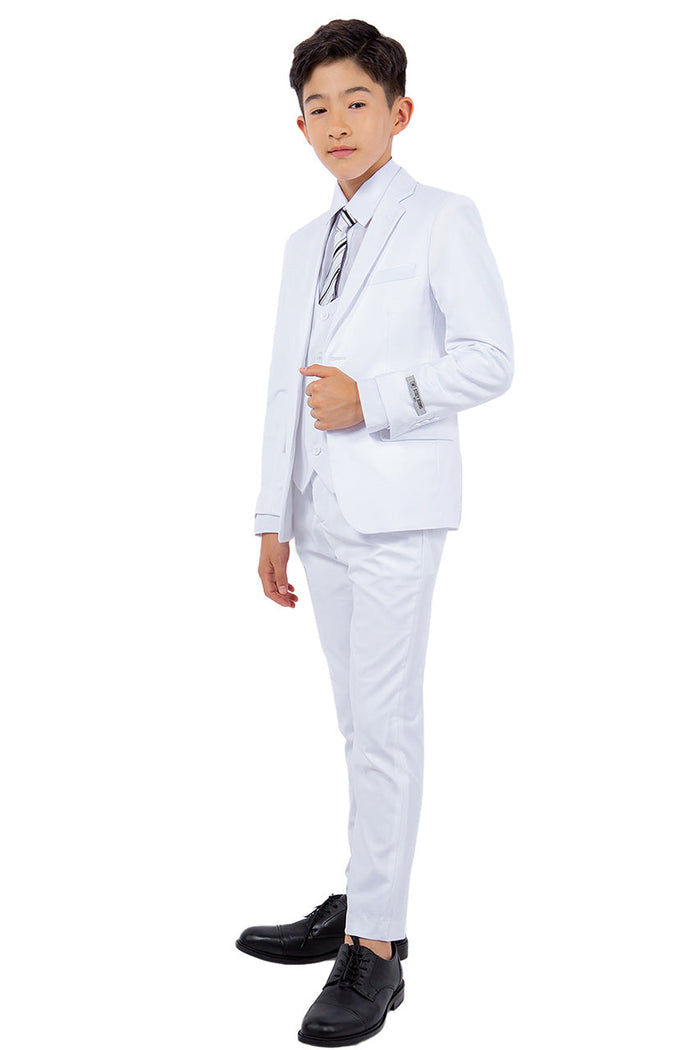 Huntington Stacy Adams Kids White Suit (5-Piece Set)