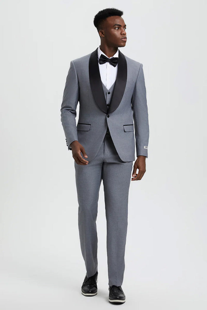 Calloway Grey 1-Button Shawl Tuxedo (3-Piece Set) by Stacy Adams
