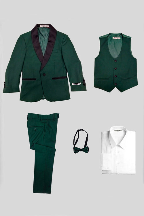Stacy Adams "Hampton" 5-Piece Green Tuxedo Set for Kids