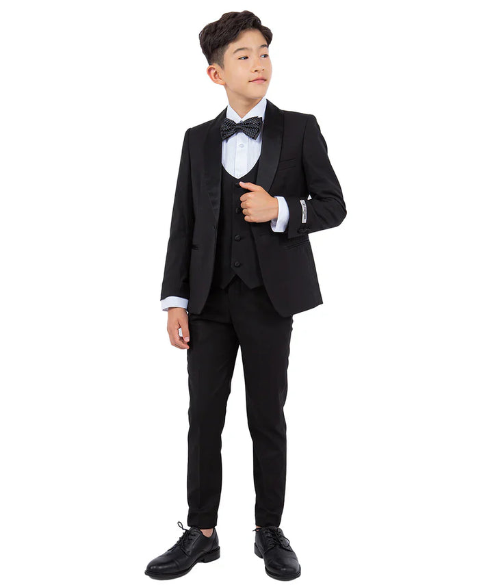 Boys Tuxedos in Color Black Toddler Suit for Kids Set by Stacy Adams Designer