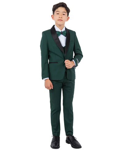 Boys Tuxedos in Color Green Toddler Suit for Kids Set by Stacy Adams Designer