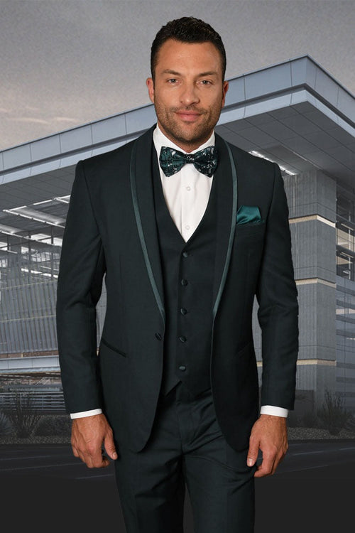 "Caesar" Hunter Green 1-Button Shawl Tuxedo (4-Piece Set)