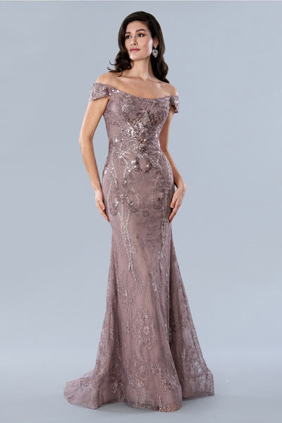 Stella Couture 23357 Off Shoulder Rose Plus Size Mother of Bride Gown