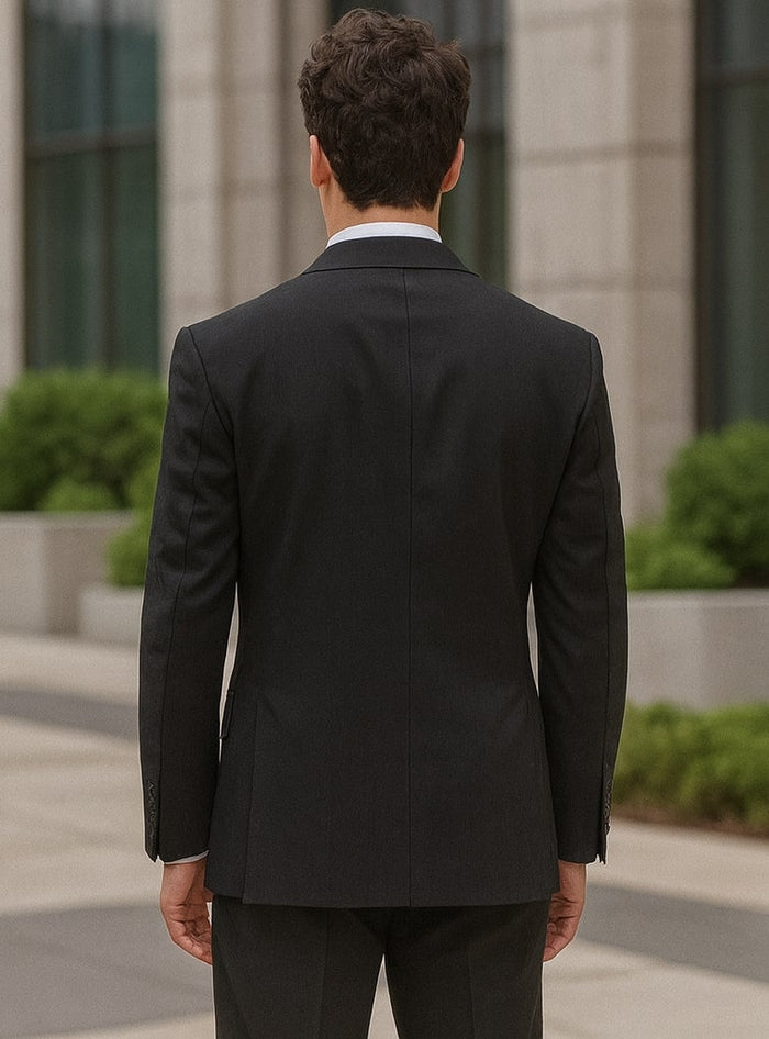 Mens Steve Harvey Brand Suit Double Breasted in Color Black Modern Fit USA Men's Outlet