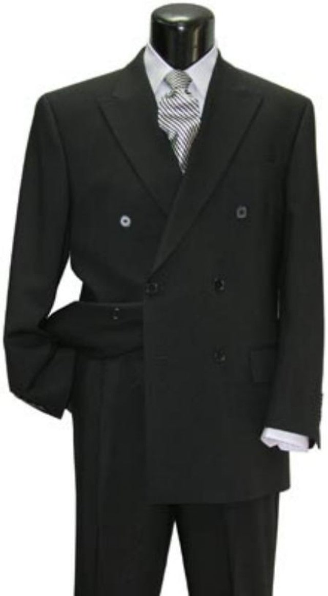Mens Steve Harvey Brand Suit Double Breasted in Color Black Modern Fit USA Men's Outlet