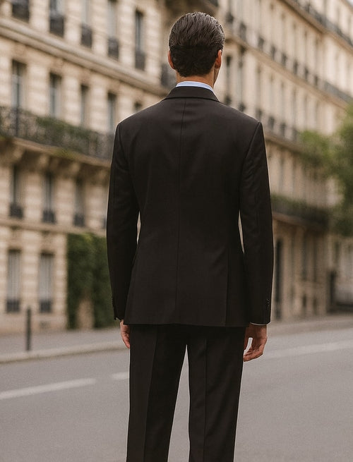 Mens Steve Harvey Brand Suit Double Breasted in Color Black Modern Fit