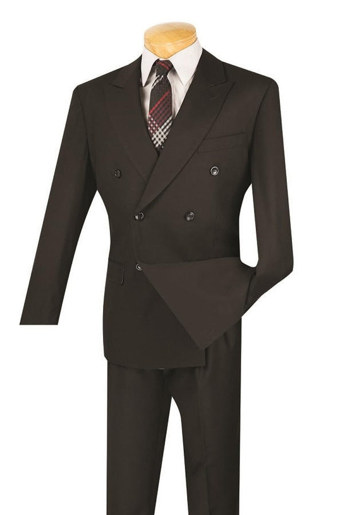 Mens Steve Harvey Brand Suit Double Breasted in Color Black Modern Fit USA Men's Outlet