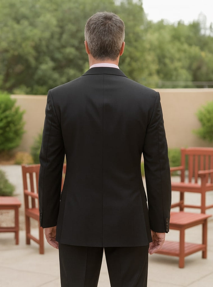 Mens Steve Harvey Brand Suit Double Breasted in Color Black Modern Fit USA Men's Outlet