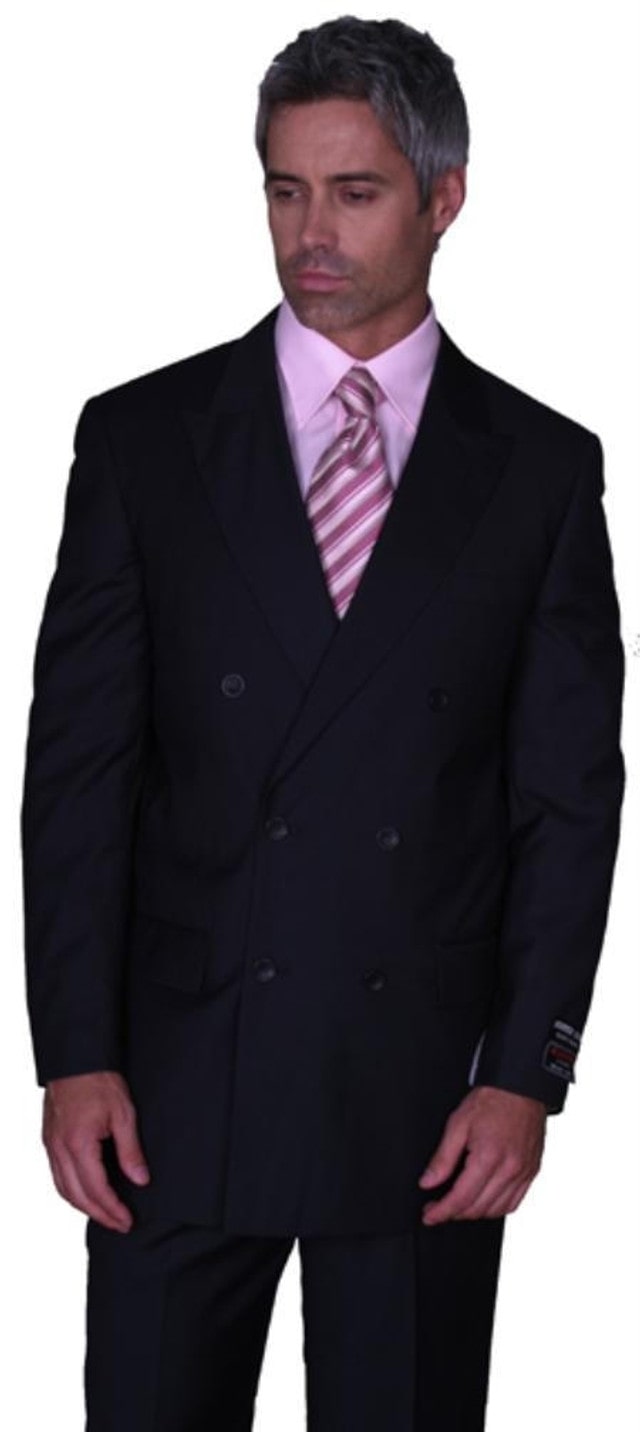 Mens Steve Harvey Brand Suit Double Breasted in Color Black Modern Fit USA Men's Outlet