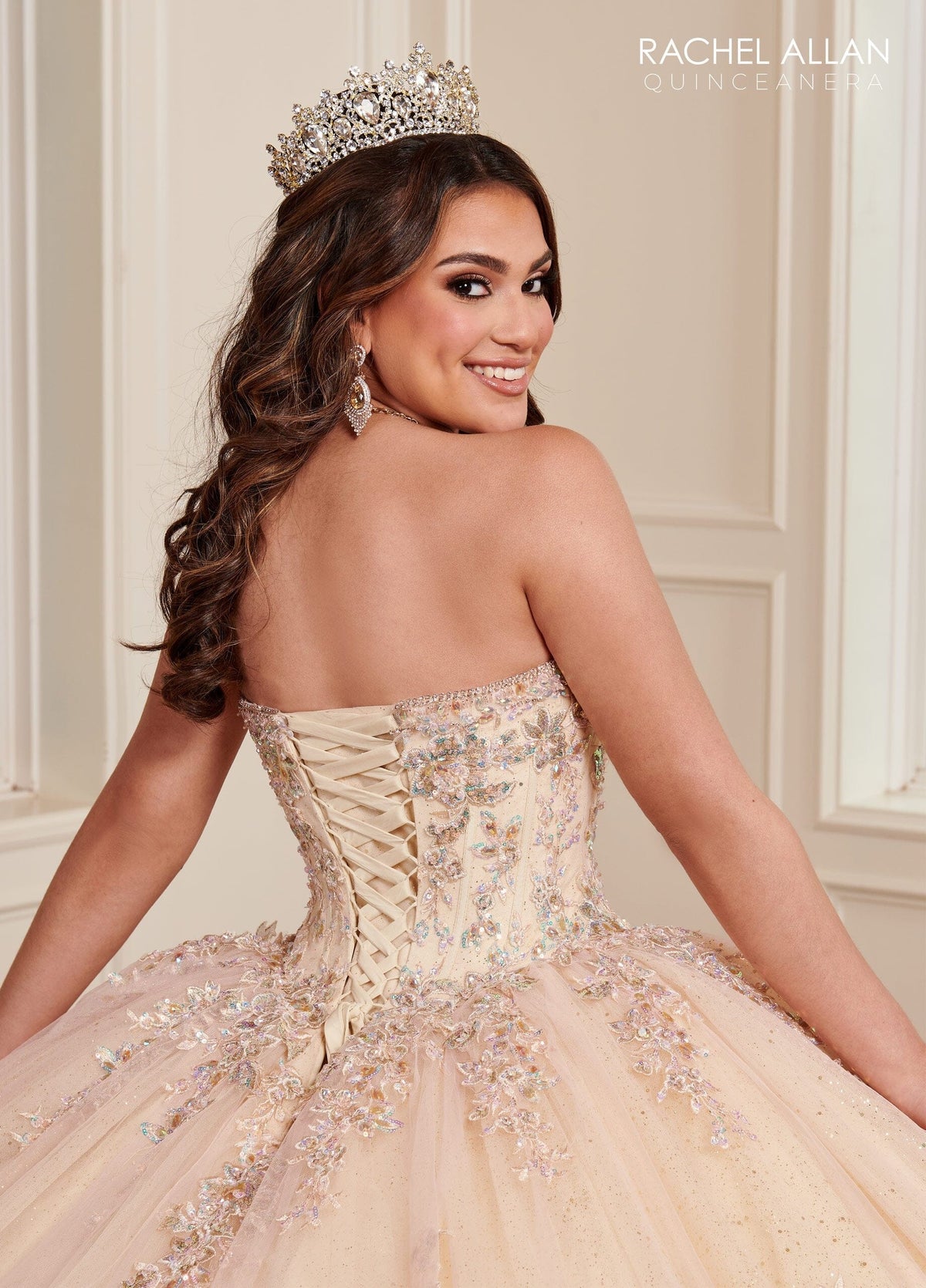 Rachel Allan RQ1120 Strapless Bell Sleeve Quinceanera Dress