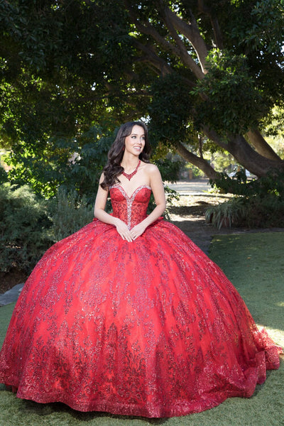 Strapless Sheer Corset Ball Gown by Bella Princess PQ1058