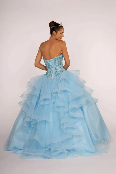Strapless Ball Gown with Ruffled Skirt by Elizabeth KGL2515