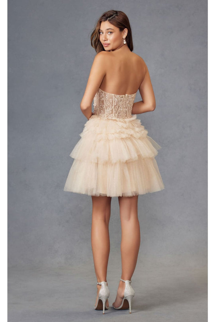 Dama Dresses for Quinceanera in Champagne Style JT918S Quince Outfit