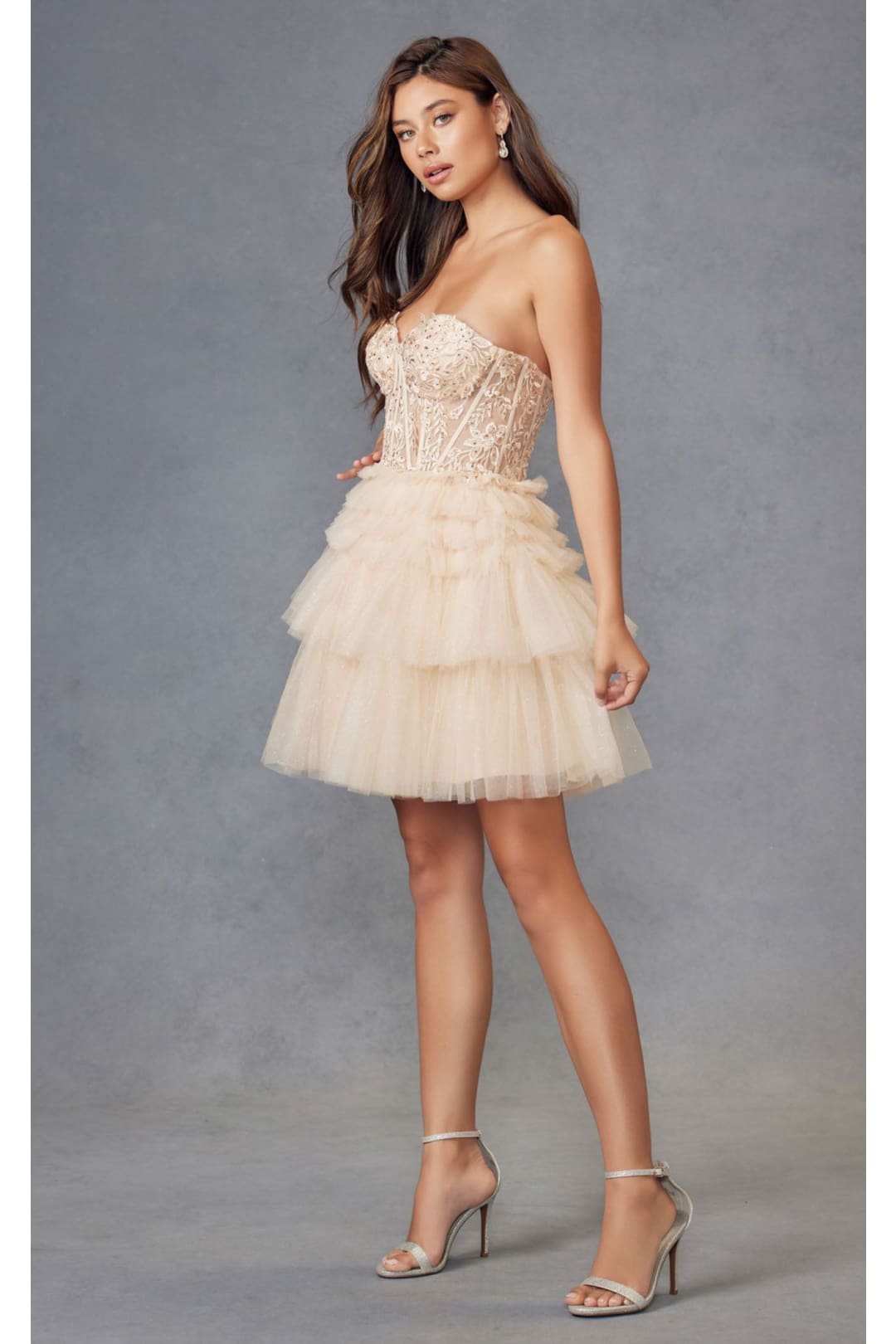 Dama Dresses for Quinceanera in Champagne Style JT918S Quince Outfit