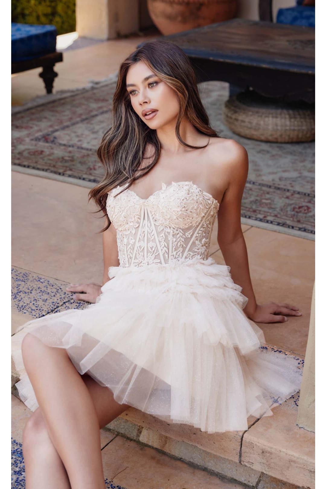 Dama Dresses for Quinceanera in Champagne Style JT918S Quince Outfit