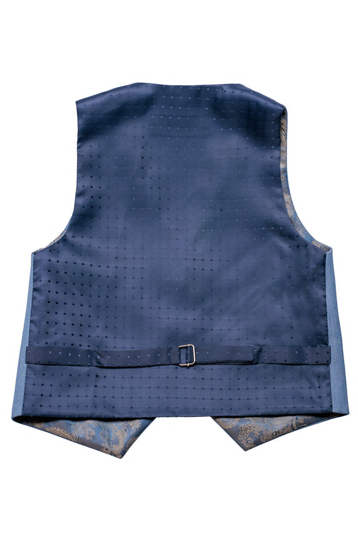 Liam Kids Denim Blue Suit (5-Piece Set) by BLACKTIE