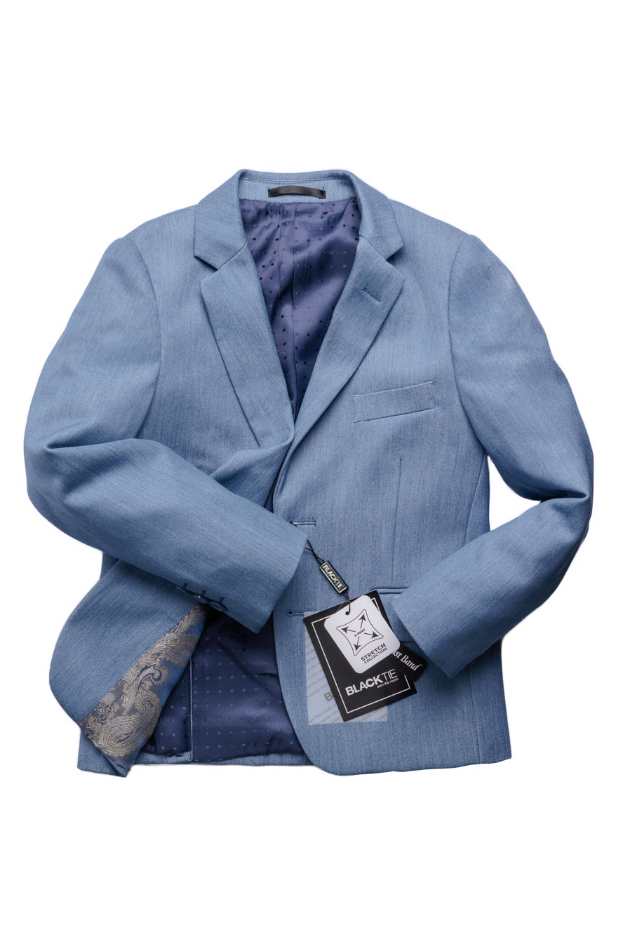 Liam Kids Denim Blue Suit (5-Piece Set) by BLACKTIE