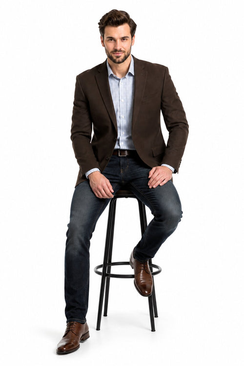 Men's Brown 2 Button Fashion Dress Casual Blazer by Menssuitsatlantain