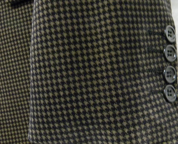 Men’s Brown Houndstooth Velvet Blazer 2 Button Fashion Sport Coat Jacket