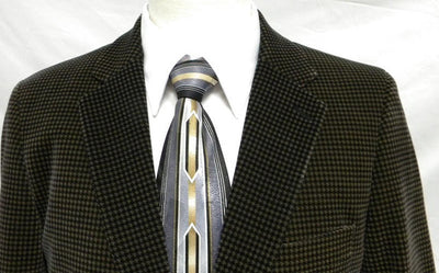 Men’s Brown Houndstooth Velvet Blazer 2 Button Fashion Sport Coat Jacket