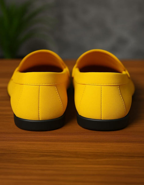 Men's Yellow Suede Loafers - Casual Slip-On Moccasin Driving Shoes by USA Men's Outlet