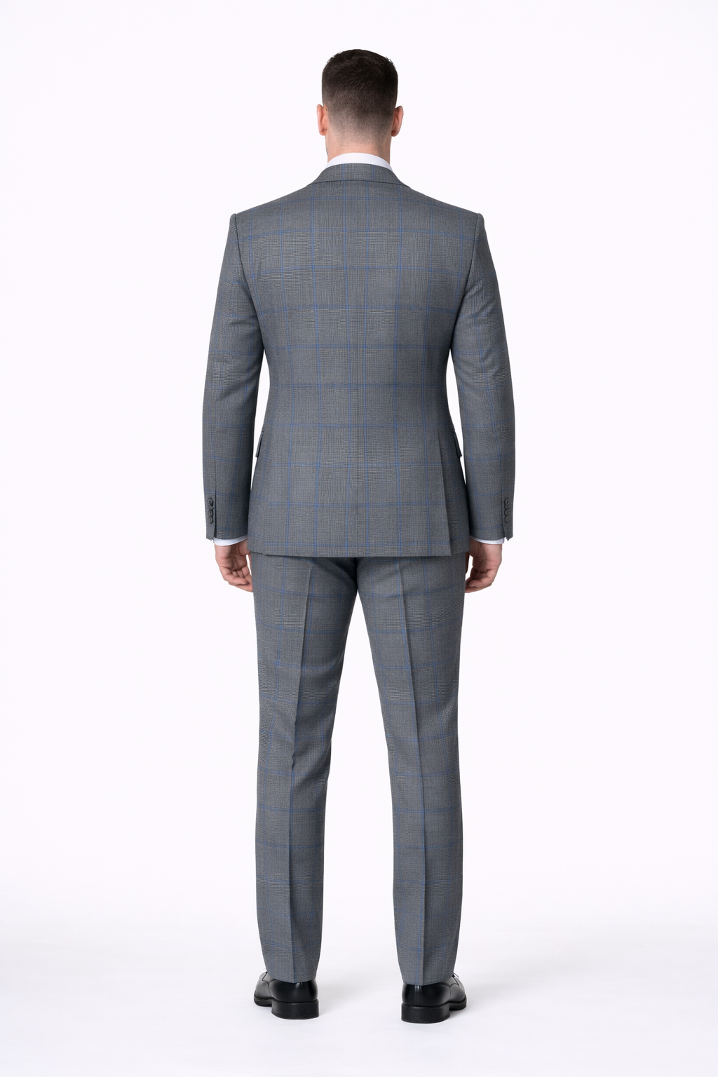Suits With Baggy Pleated Pants - Wide Leg Pants 100% Wool - Classic Fit Gray Color by Rossiman USA Men's Outlet